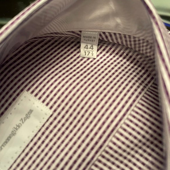 Long sleeve shirt, purple /white size 17.1/2 - Picture 6 of 6